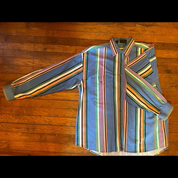 70s Vintage Striped Button Down - Picture 1 of 1